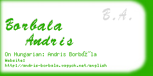 borbala andris business card